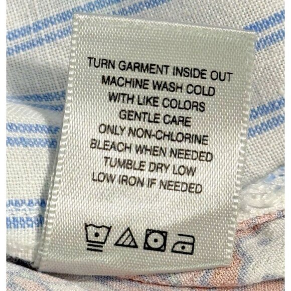 John Mark Tunic Womens Size Small Linen Blend Embroidered Roll tab Sleeves - Picture 9 of 9